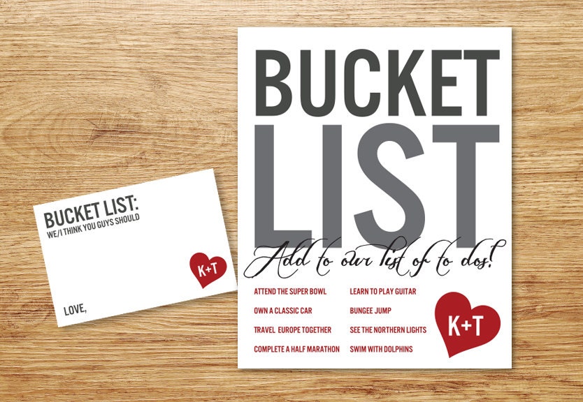 Wedding Bucket List Personalized Bucket List Wedding Wishes