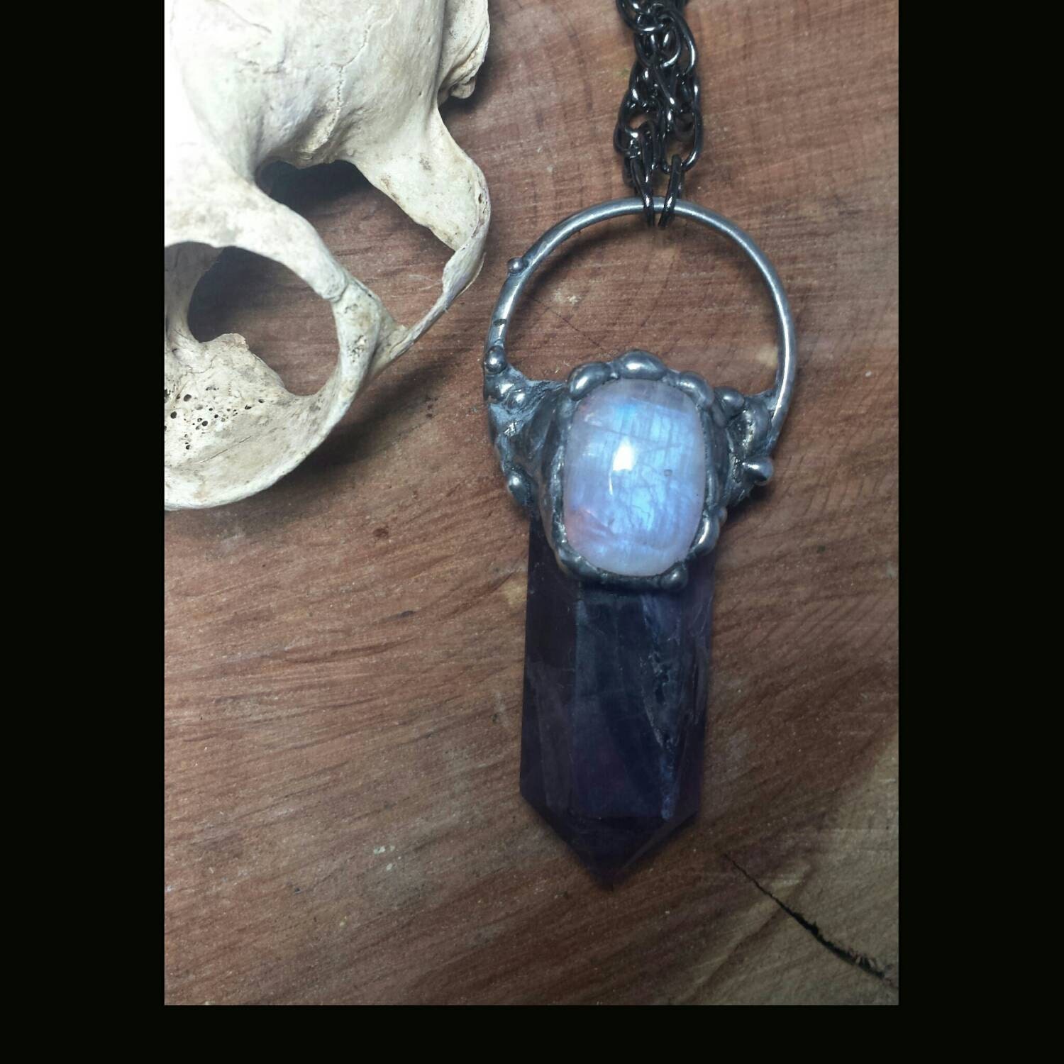 PLUMURIA Fluorite Moonstone Bohemian Gypsy by PaletreeArcana