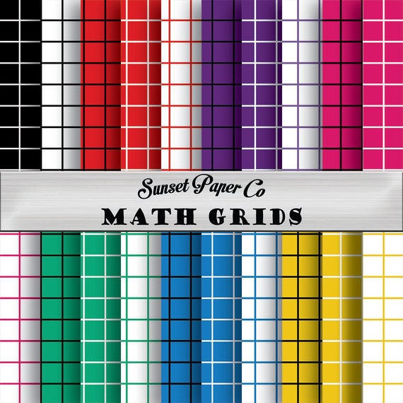 Math Grids Digital Paper Pack Background by SunsetPaperCo on Etsy