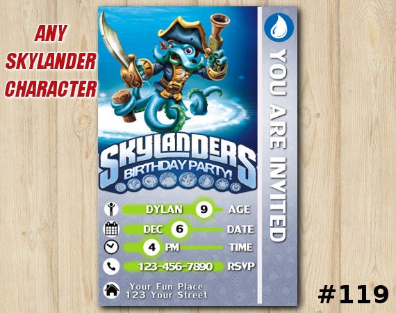 Skylanders invitation Swap Force birthday custom printable file DIY ...