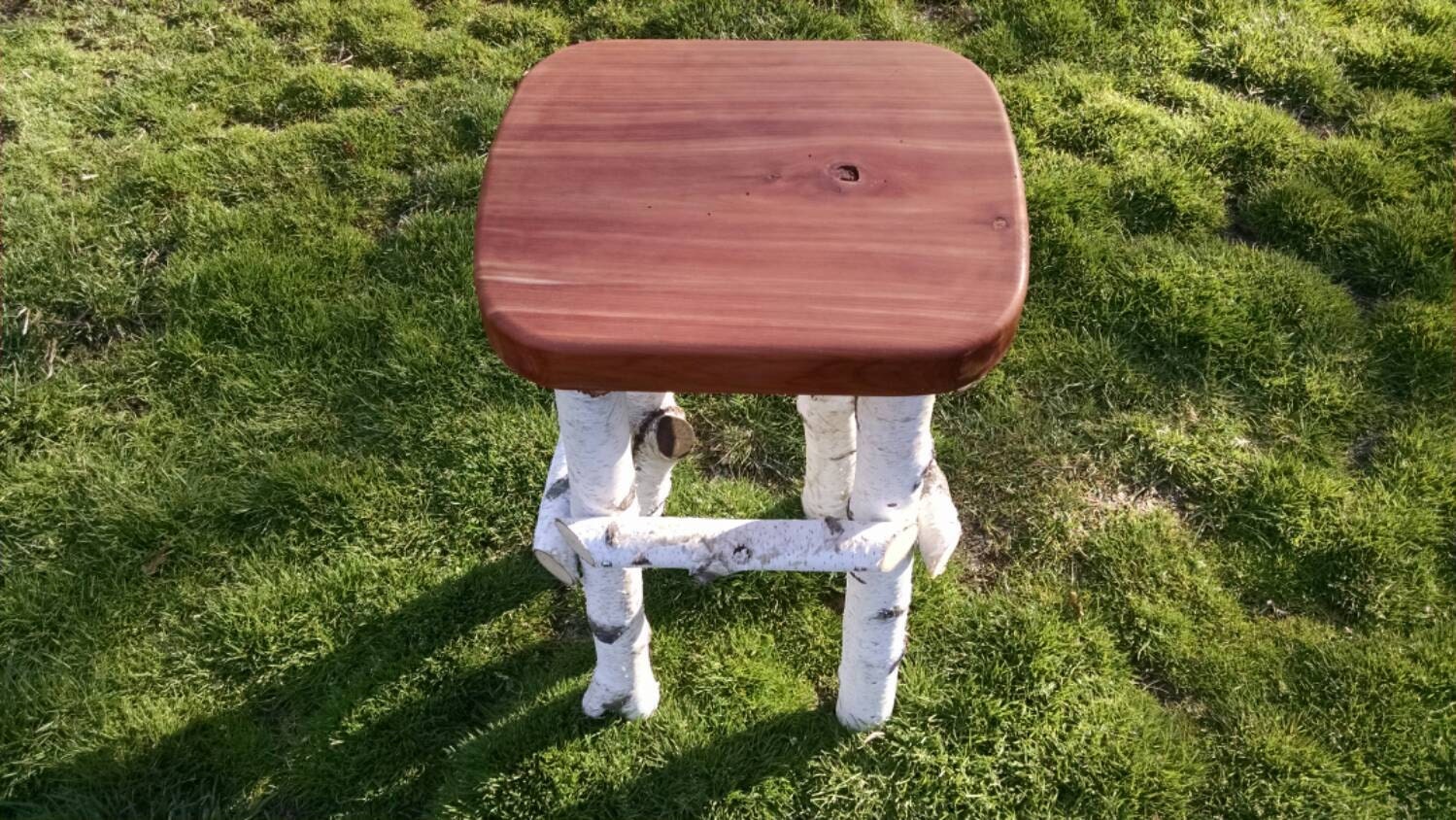 Birch and cedar stool with tung oil finish by TheWoodSheperd