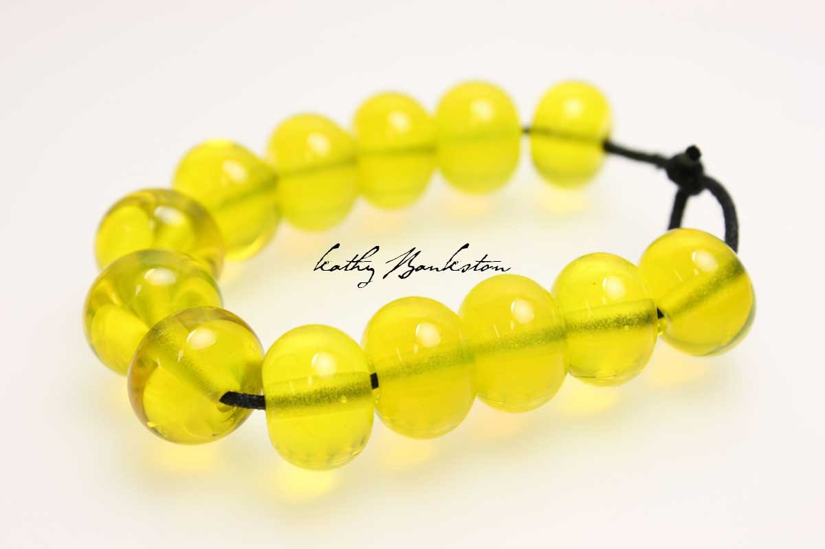 Yellow Glass Beads Yellow Lampwork Beads Small by