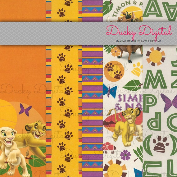 Disney Digital Scrapbook Pages Kit Lion King Instant