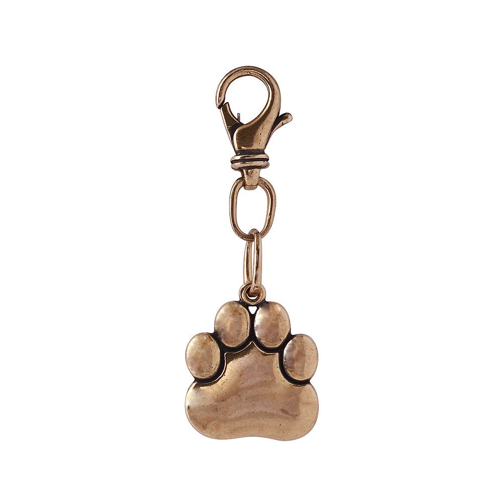 Dog Paw Key Chain in Bronze Dog JewelryDog Paw Jewelry