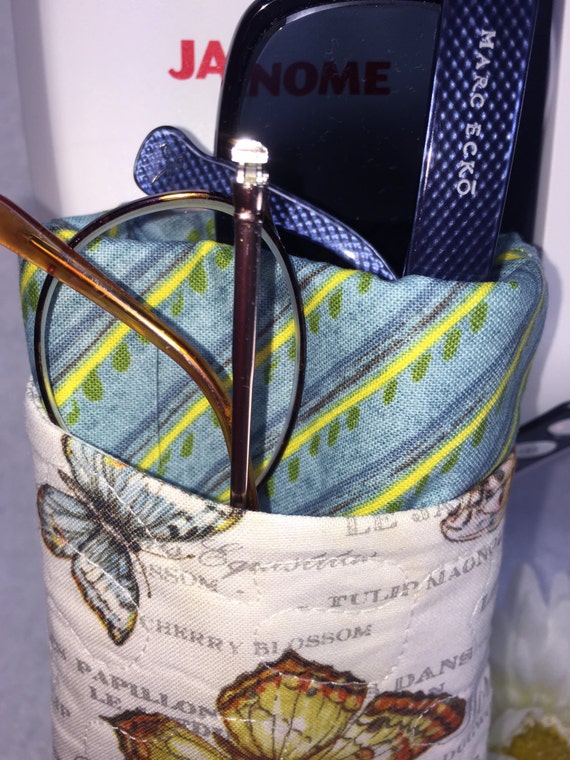 Double Eyeglass Case Holds 2 Pairs Quilted by