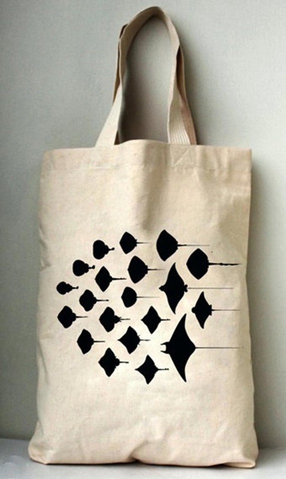 Stingray Bags Printed Cotton Canvas Tote Bag.