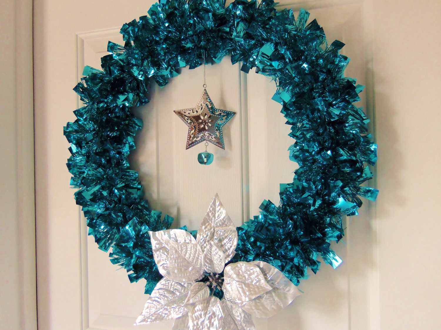 Blue Tinsel Wreath Hair Accessories - wide 1