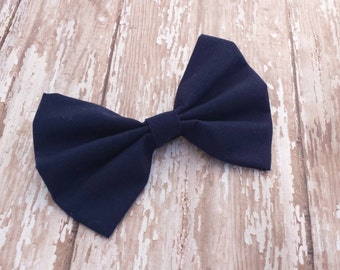Solid Navy Blue Fabric Hair Bow Clip or Headband /Navy Blue Bow /Navy Blue Hair Bow /Navy Bow Clip /Solid Navy Blue Bow /Dark Blue Hair Bow