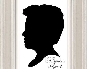 Custom Silhouette Portrait, Pets, Printable Downloadable Digital File, Made to order, Custom hand drawn from your photo, Wall Art, PNG, JPEG