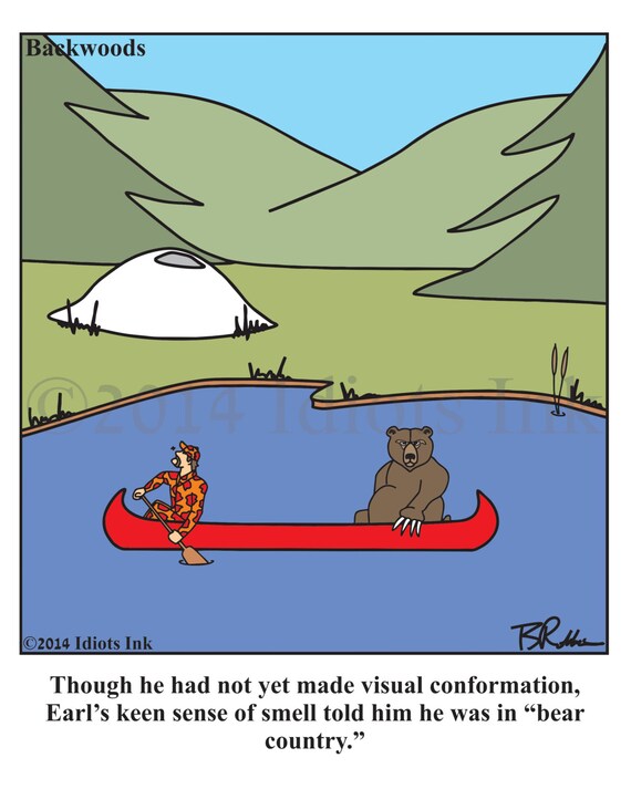Hunting Humor Sportsman Canoeing Humor Backwoods by IdiotsInk