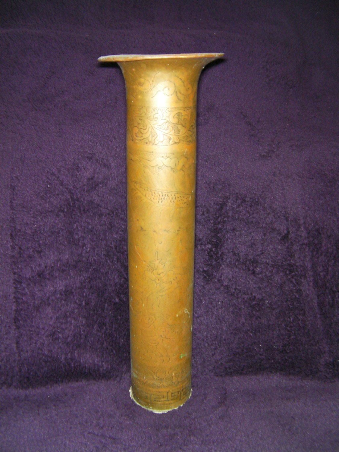 Vintage WW1 Artillery Shell Decorative Vase Brass