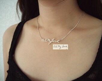 Custom Handwriting Memorial Signature Necklace • Personalized Handwriting Necklace • Handwriting Jewelry • MOM Gift • Sympathy Gift • NH01