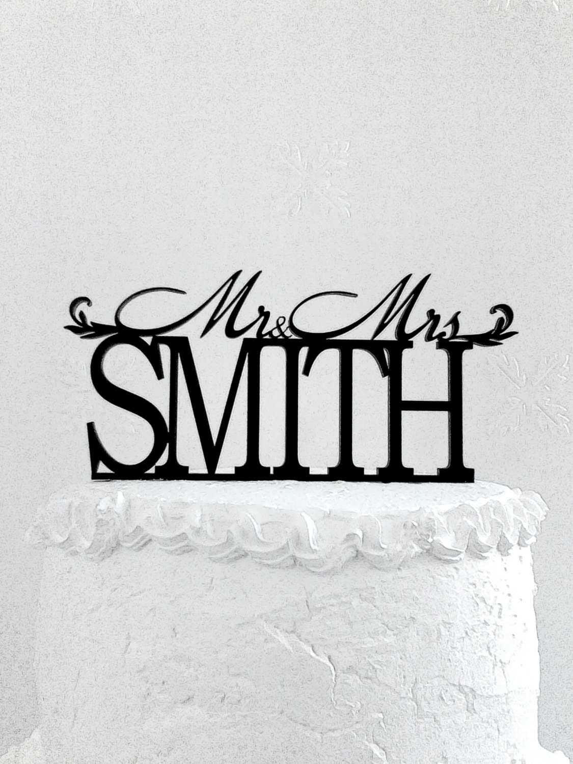 Mr and Mrs Smith Wedding Cake Topper Personalized with Last