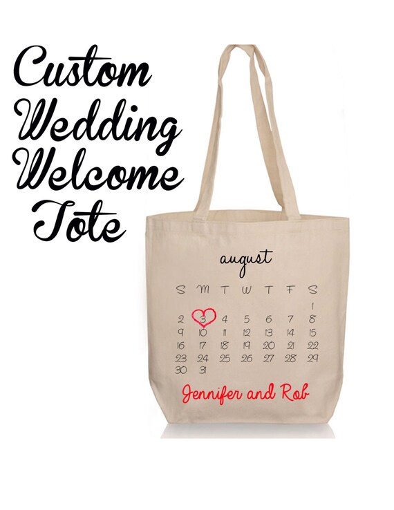 Items similar to Personalized Custom Wedding Welcome Canvas Tote Bag on Etsy