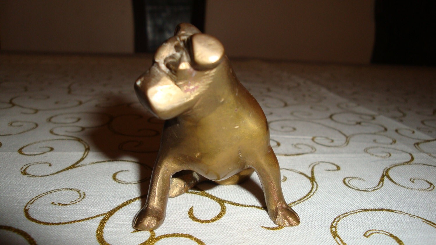 brass bulldog statue