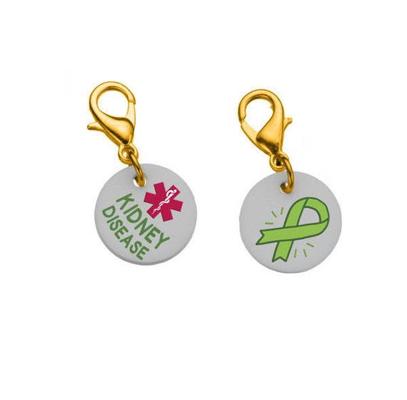 Kidney Disease Medical Alert Bracelet Charm Medium 26