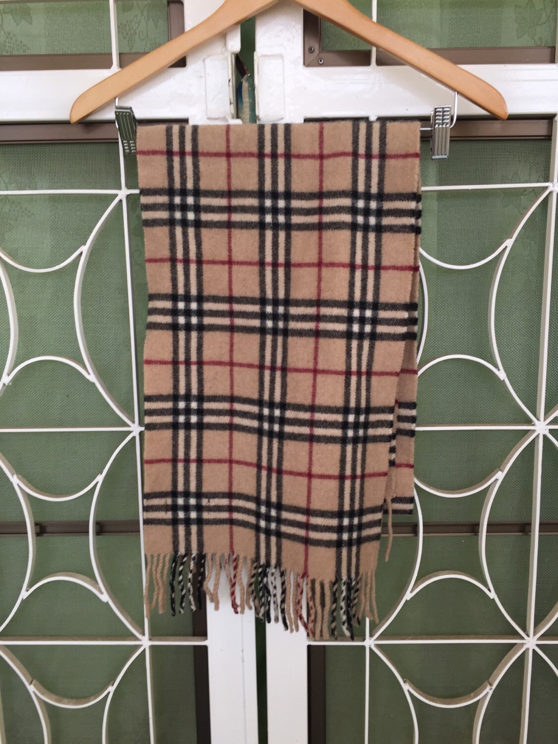 Authentic Burberry London 100 Lambswool Scarf Grey Classic Nova check