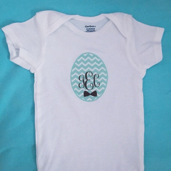 Items similar to Personalized/monogram baby boy onesie on Etsy