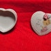 1993 Small White Covered PRECIOUS Moments HEART-SHAPED Ceramic Box