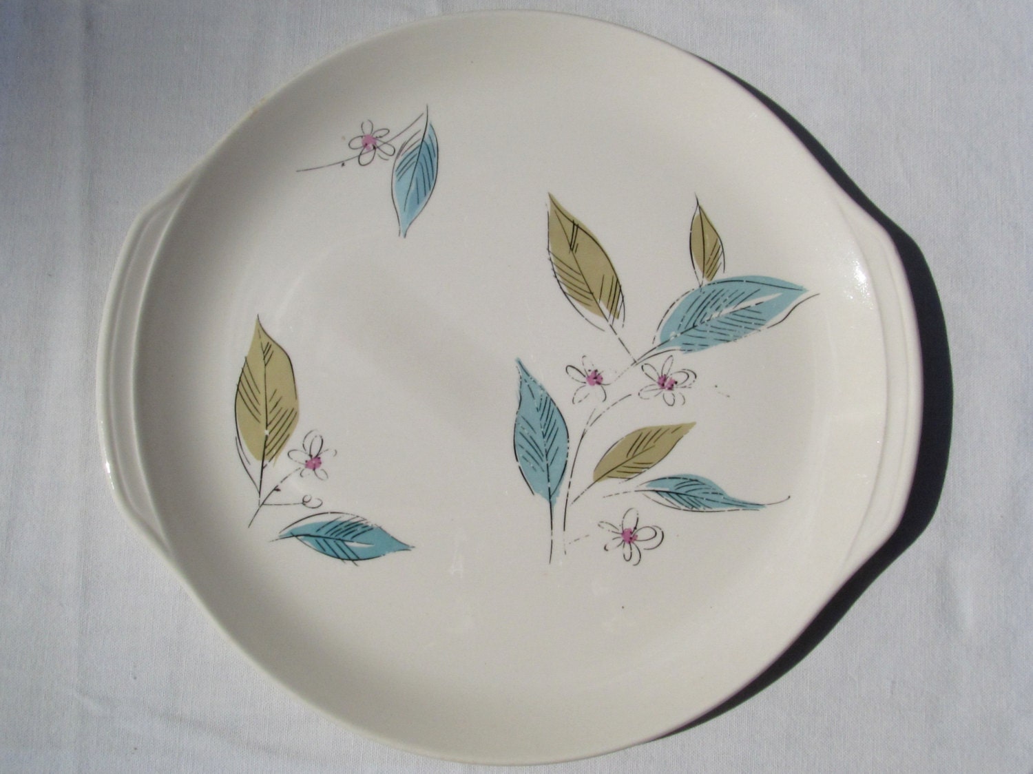 Windsor Salem Leaves and Flower Pattern Vintage Serving Platter Haute