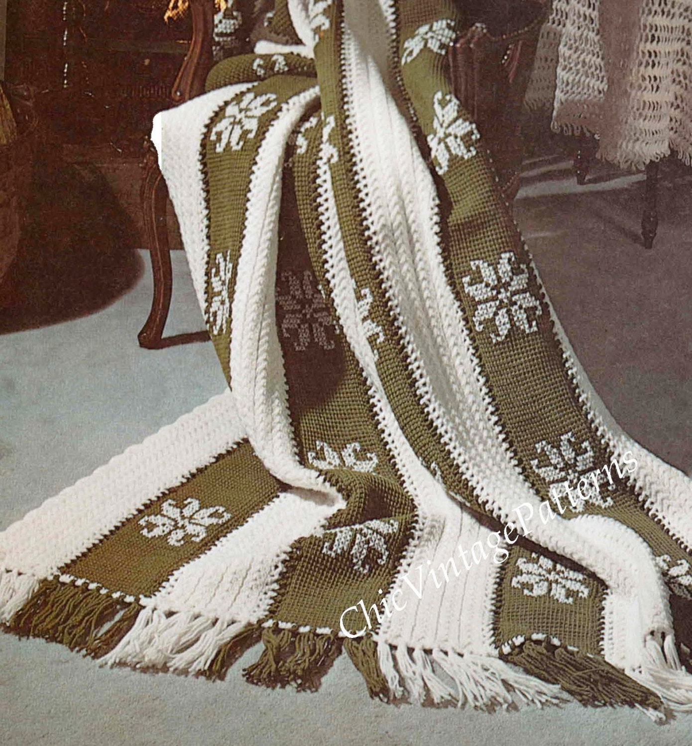 Afghan Rug Pattern PDF CROCHET and KNITTING Pattern