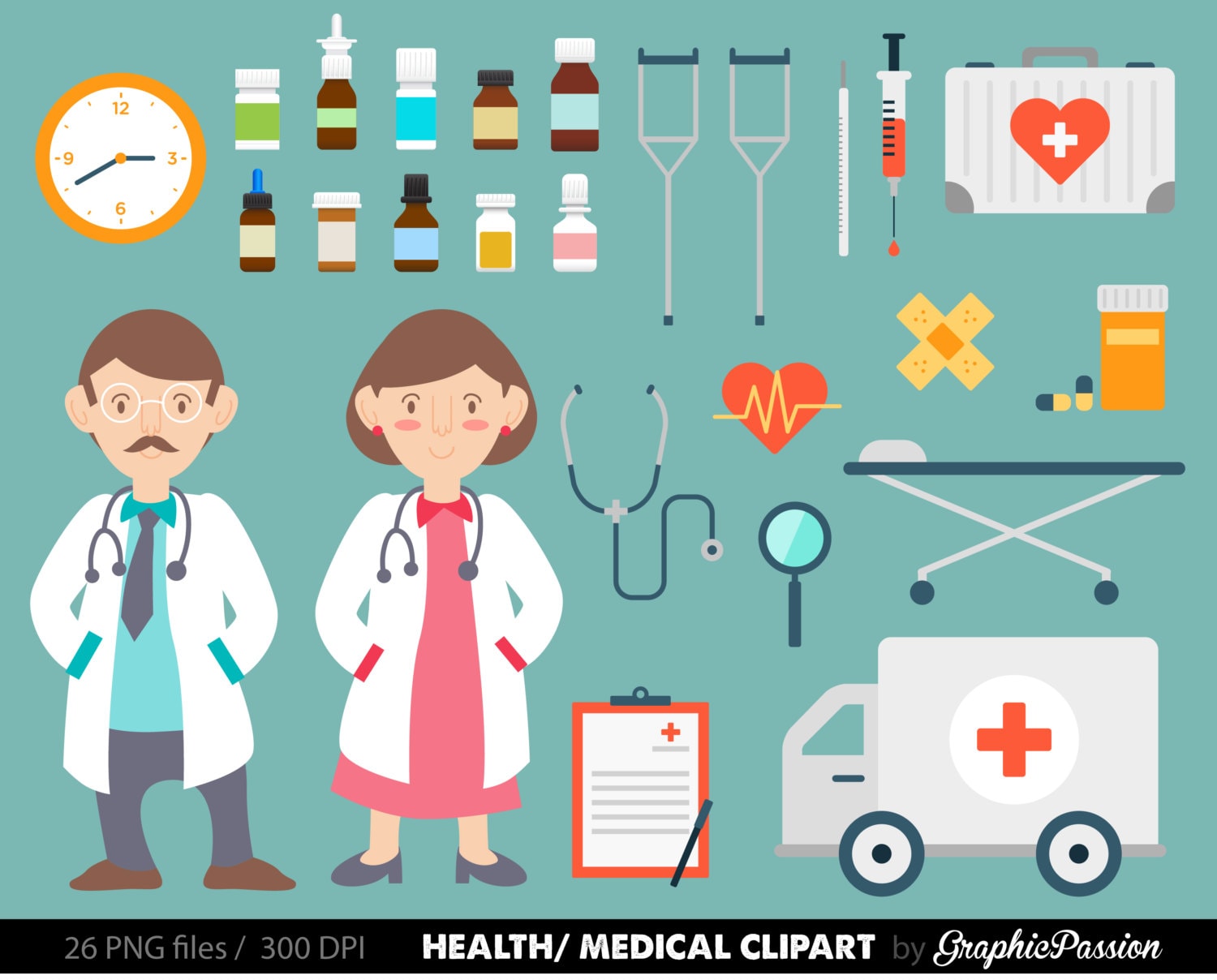 Health clipart Medical Clipart Doctor clipart Nurse  image 