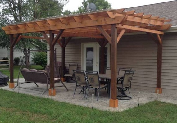 Items similar to Covered Pergola Plans 12x20' on Etsy