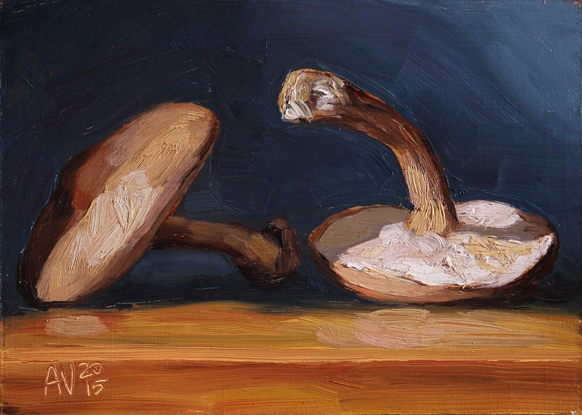 Shiitake Mushrooms Painting original oil painting still life