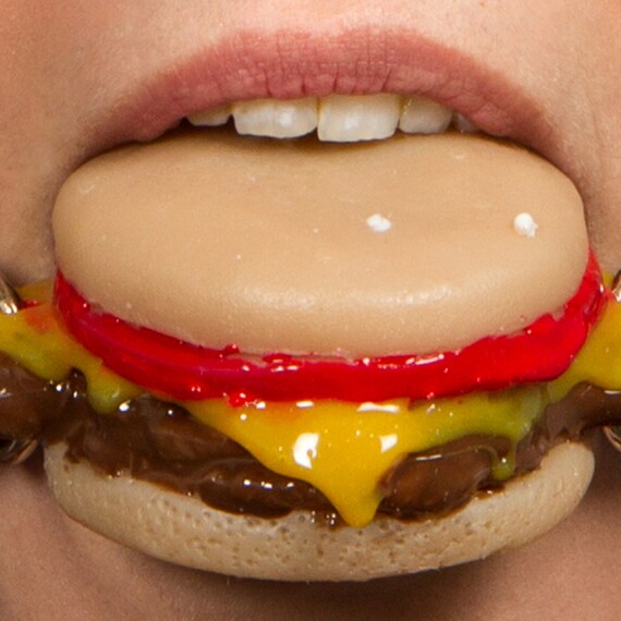 Silencing Slider Cheeseburger Ball Gag by burgergag on Etsy