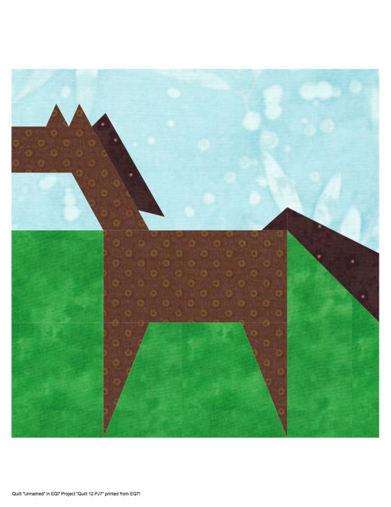 Horse Pattern PDF Download Instant Download Paper Pieced