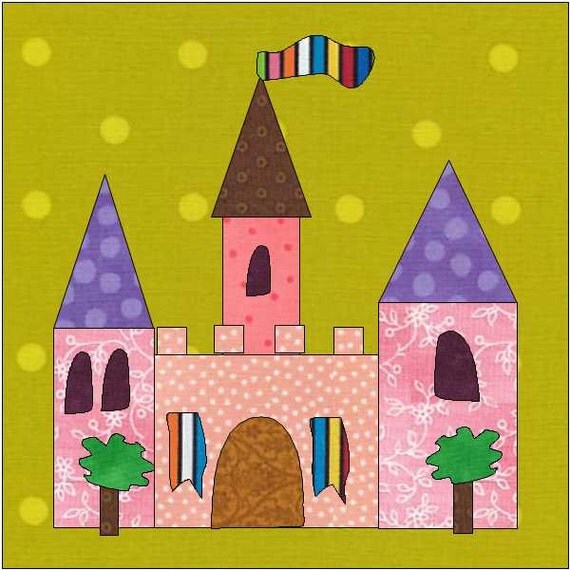 Items similar to Castle Quilt Block Fairy Castle Instant Download