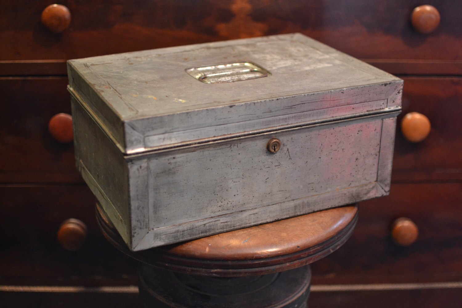 1800's Antique Rustic Tin Lock Box by RelicsRevived on Etsy