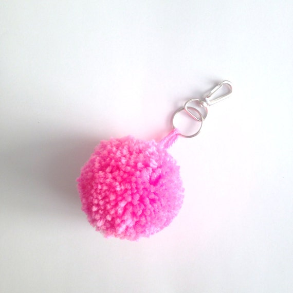 pom pom large keychain by Pink Pom Keychain Hautepinkfluff on Hot Pom Large Etsy