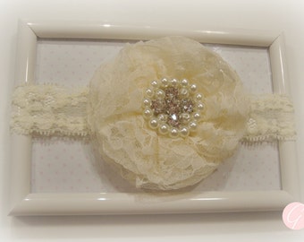 Chiffon Flower Headband in Aqua