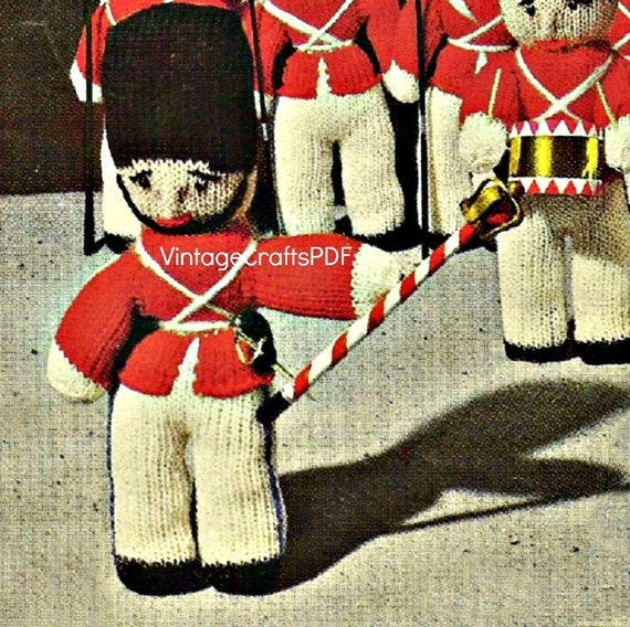 British Royal Guard Knitting Pattern Vintage 1960s by VintageBeso