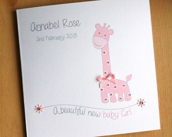 Giraffe baby card | Etsy