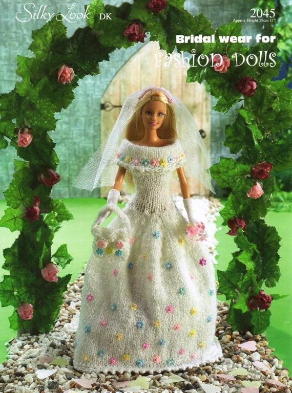 barbie / sindy doll wedding dress dk knitting pattern 99p