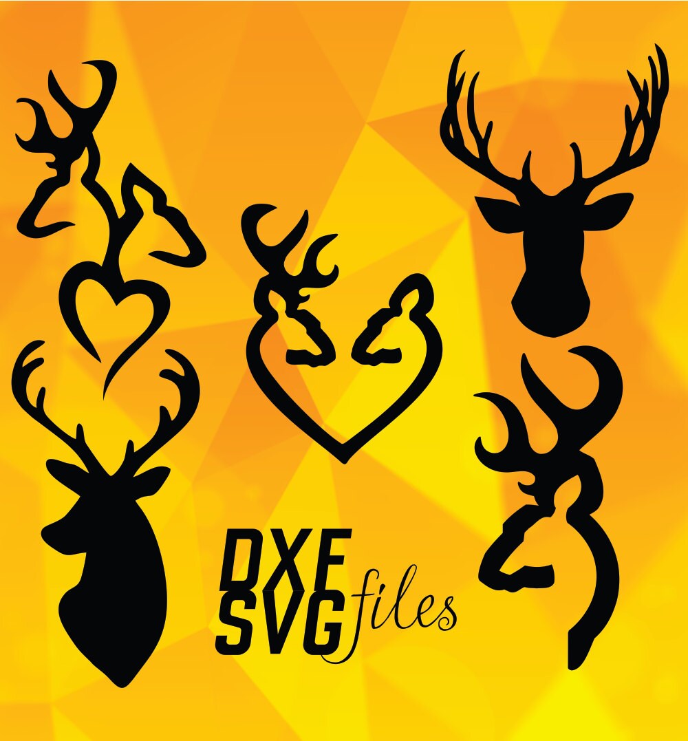 Download SALE: 5 Iconic Deer Head Silhouettes DXF and SVG files by ...