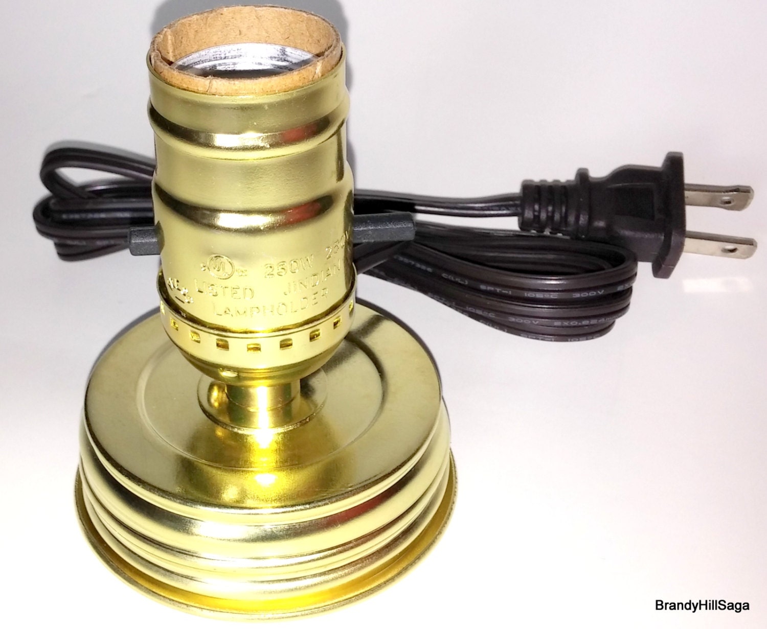 Mason Jar Lamp Light Adapter Kit Standard by BrandyHillCottage