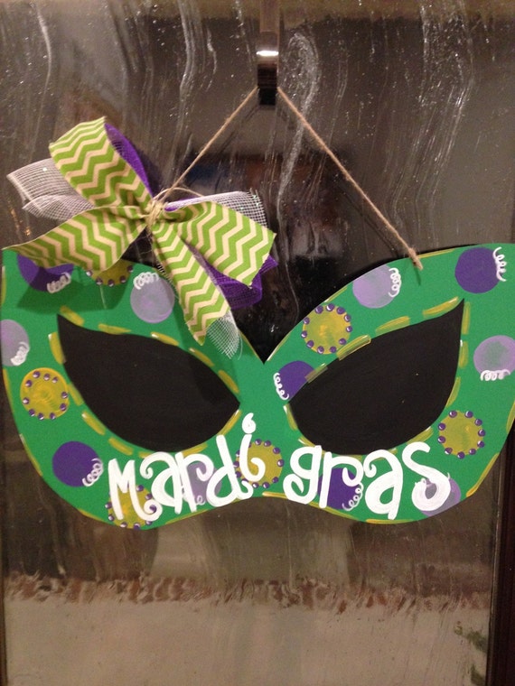 mardi gras wooden door hangers