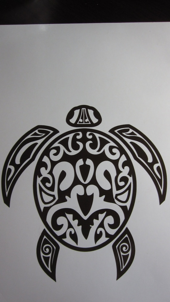 TRIBAL SEA TURTLE Vinyl Decal / Sticker Available in 24