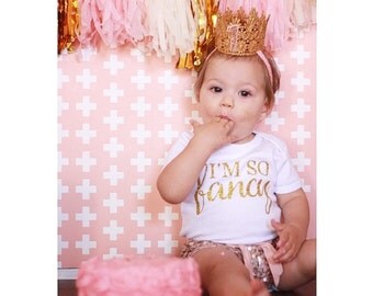 The Golden Princess First Birthday Crown, Baby Crown, First Birthday Crown, Gold Crown, Pink and Gold Crown, Crown with Headband