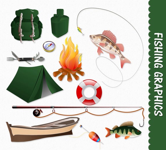 Fishing Clip Art Sport Clipart Graphic Scrapbook Camping Fish