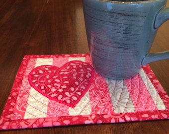 Easy Valentines Mug Rug Pattern