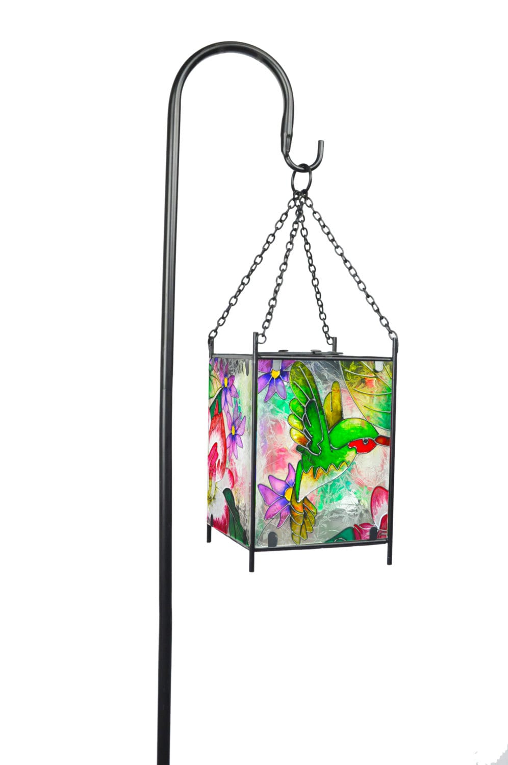 Stained Glass Solar Lantern Garden Stake