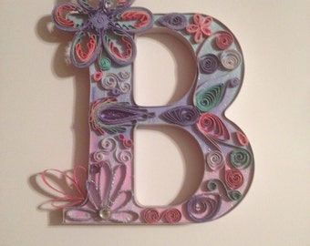 Quilled letter, quilling wall art, paper quilled art, monogram, freestanding letter