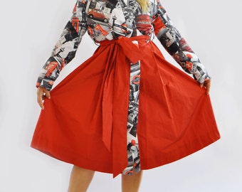 Red Print Trench coat/Print Raincoat/Red Dress Raincoat/French raincoat/Red Extravagant Trench Coat Woman red Print London Raincoat/R1281