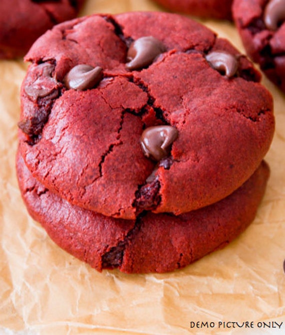 Red Velvet Chocolate Chip Cookies, Baked Goods, Fresh Baked