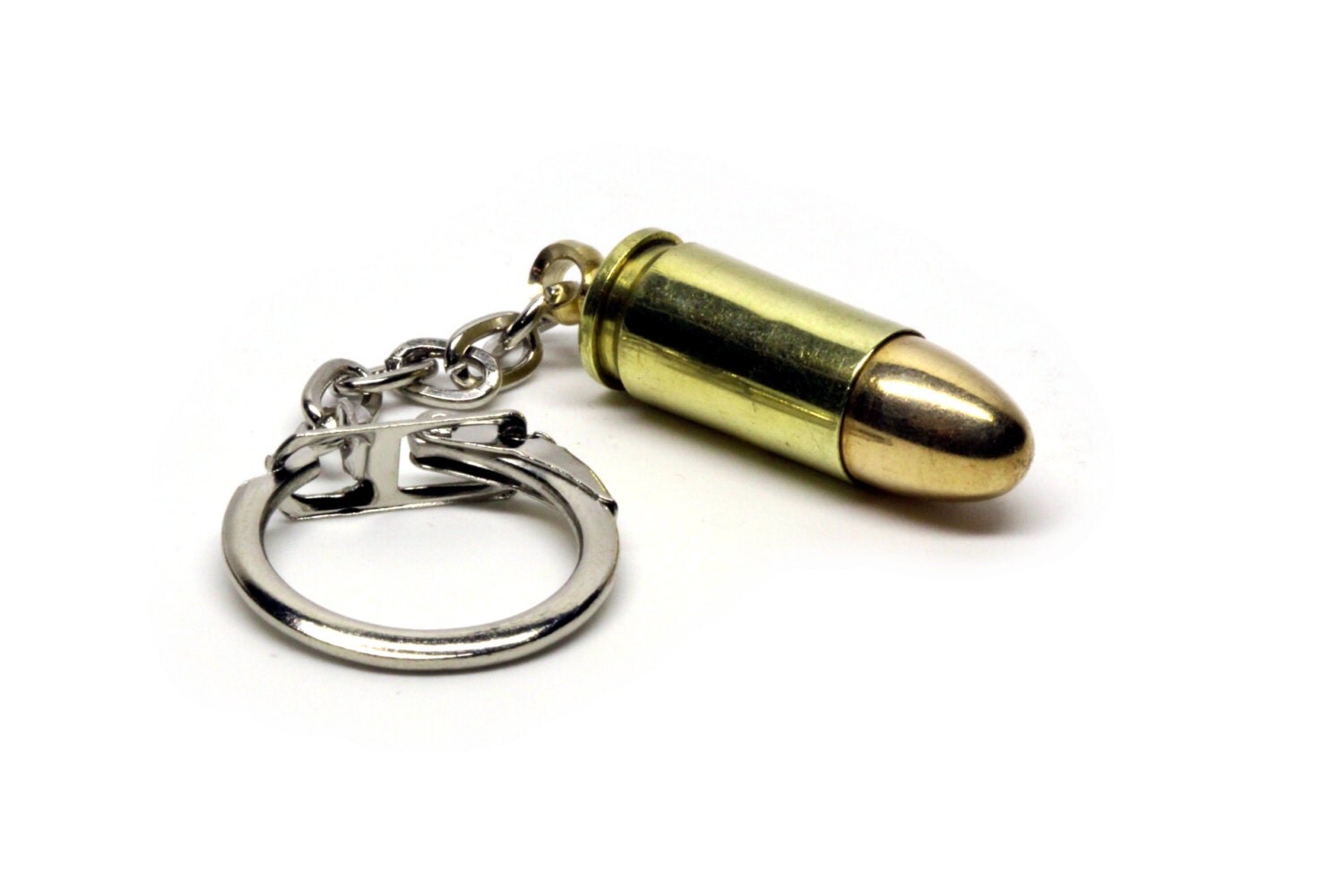 GLOCk 9mm LUGER army brass bullet keychain by Brasscustomkeyrings