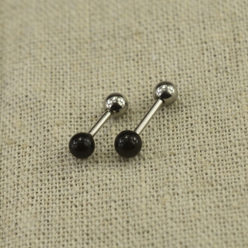 Black Onyx cartilage earring,tragus earring,nature stone cartilage tragus helix earrings,bff gift